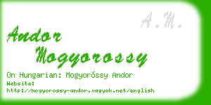 andor mogyorossy business card